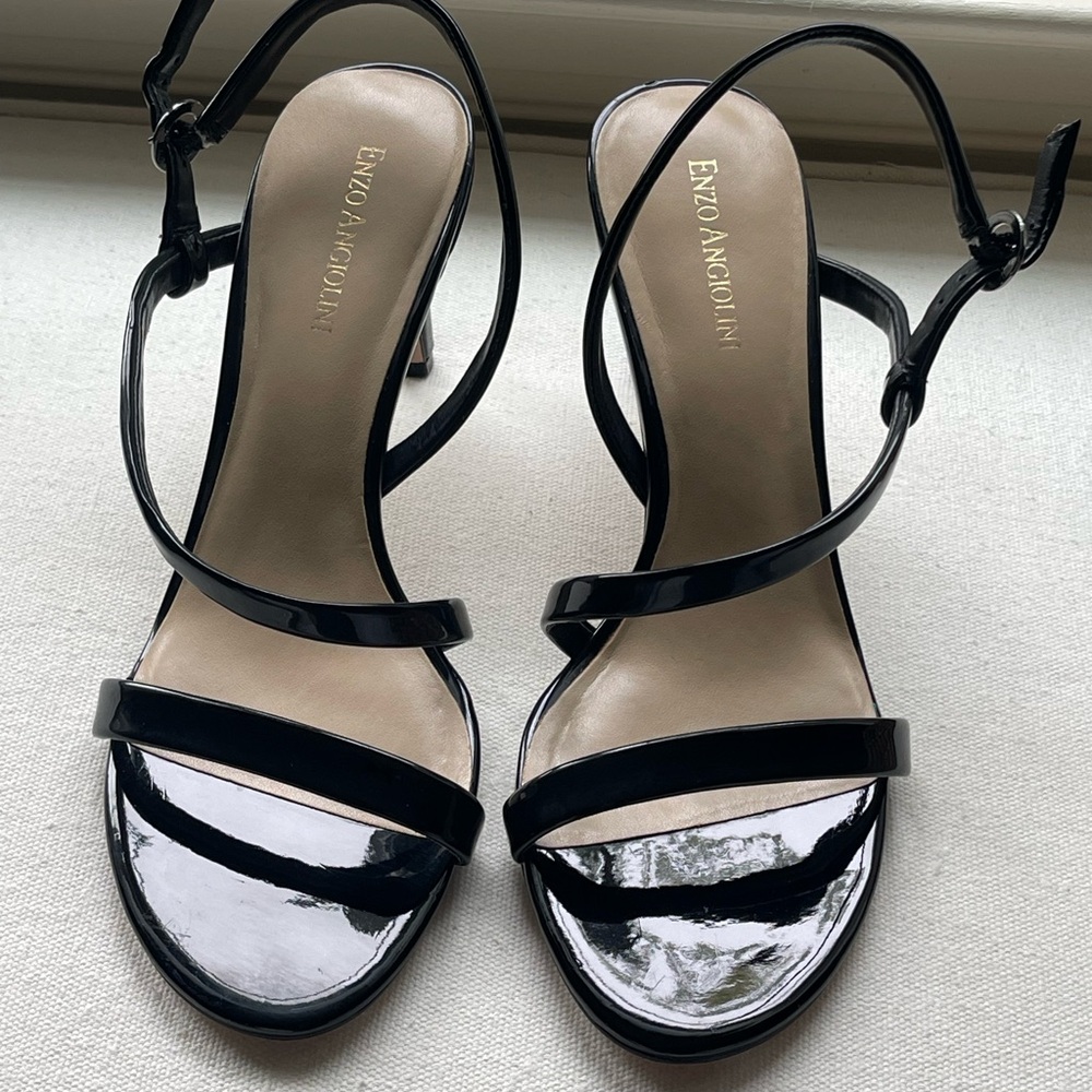Enzo Angiolini Black Heels with Sleek Straps Size 9